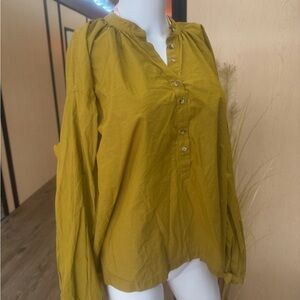 Free people Women's Mustard Button-Up Blouse
